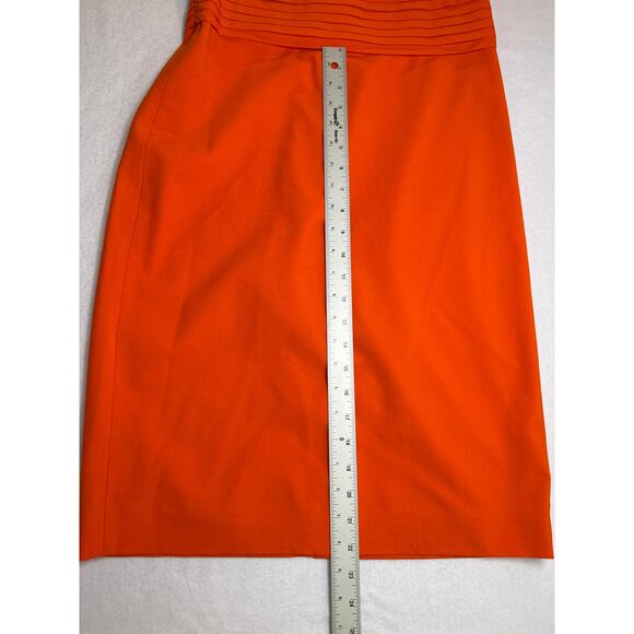 NWT J.Crew 365 Pleated-Waist Sheath in Vivid Orange Stretch Wool Dress Size 4 - Picture 7 of 7